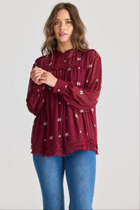 Talisman Ellidy Blouse in Red Wine
