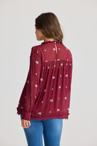 Talisman Ellidy Blouse in Red Wine