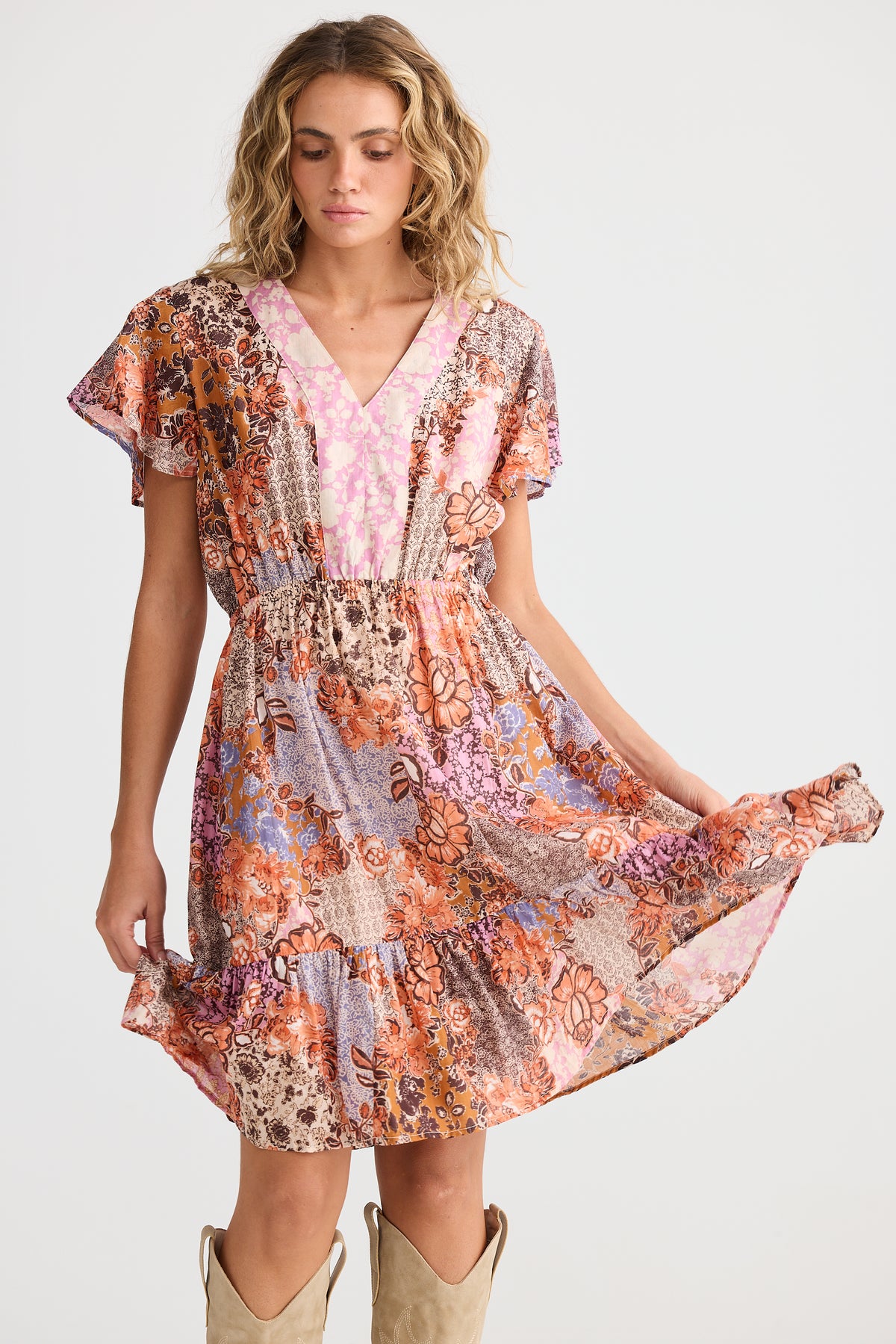 Talisman Ava Mini Dress in Dream Weaver  Meadow Muse