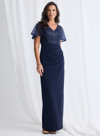 Trellis Lane JOYCE Beaded Gown in Navy
