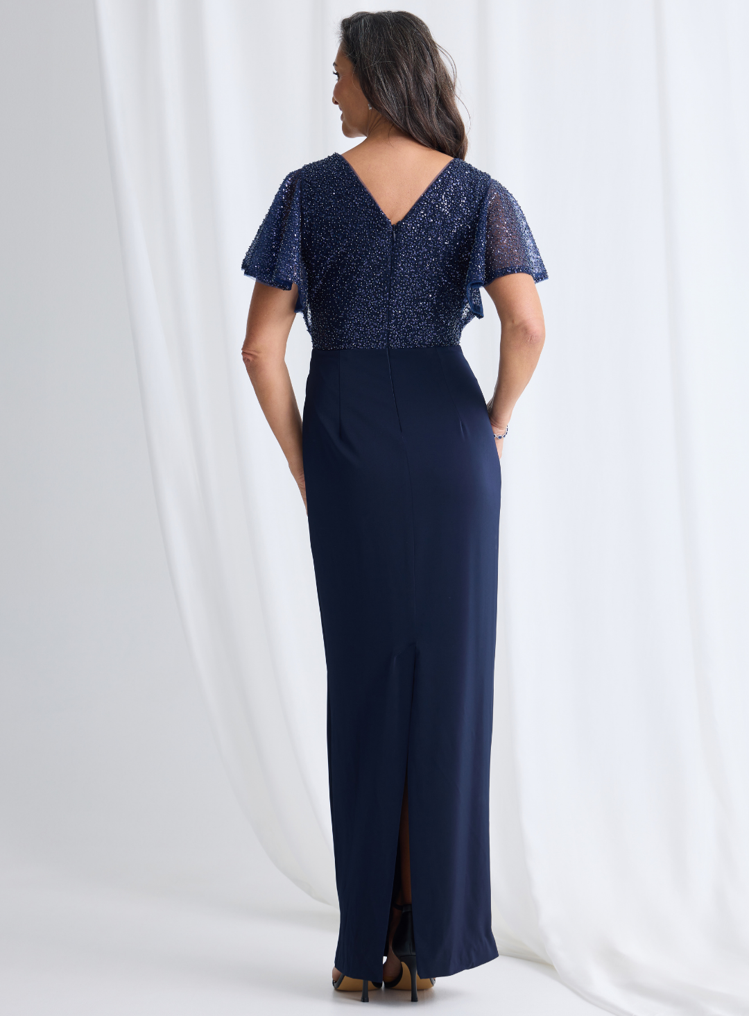 Trellis Lane JOYCE Beaded Gown in Navy