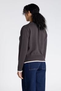Two-T's Cable Knit with Tipping in Slate