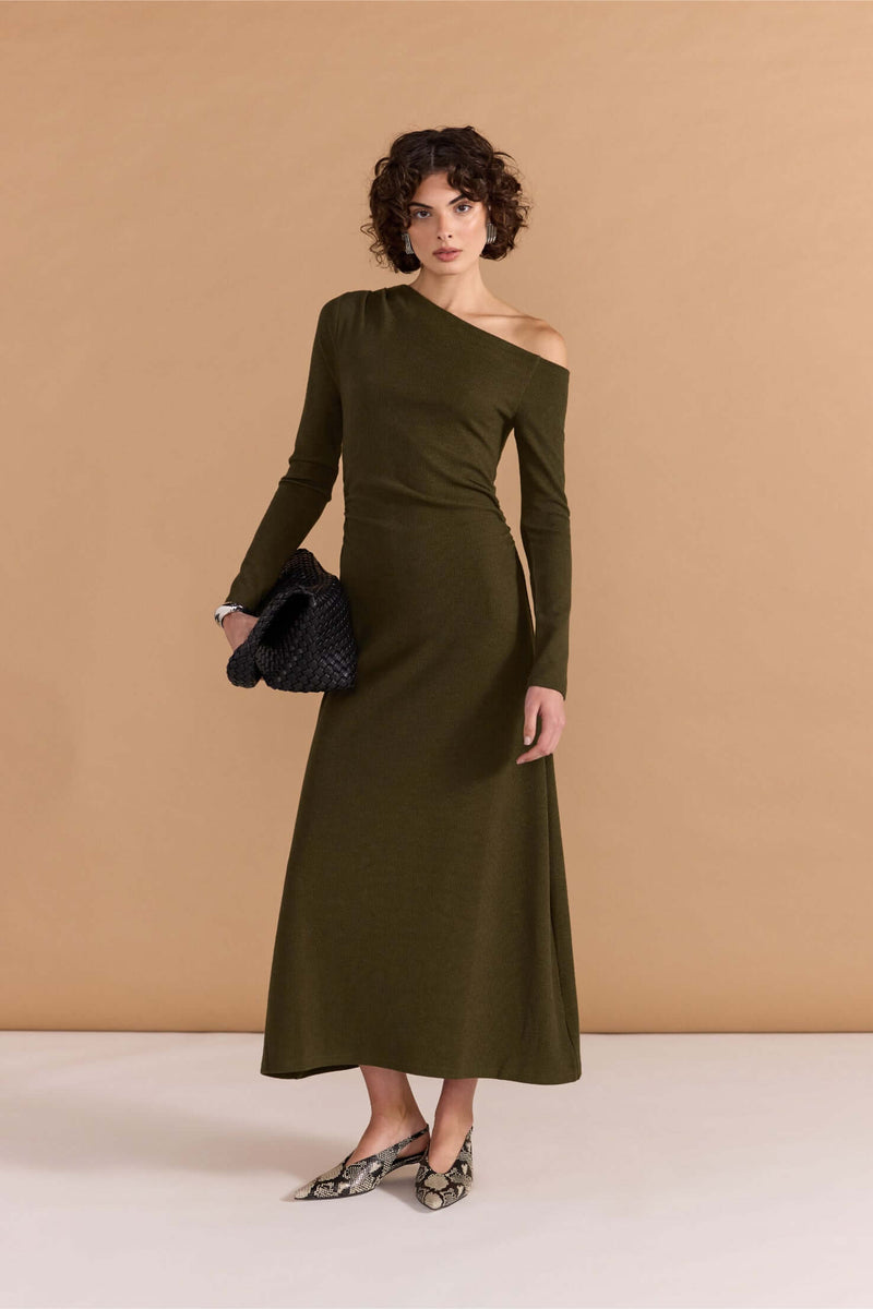 Staple the Label Mason Midi Dress in Khaki