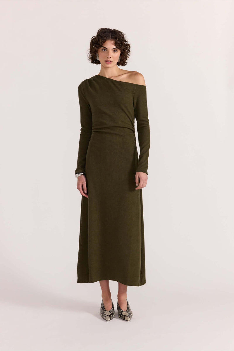 Staple the Label Mason Midi Dress in Khaki