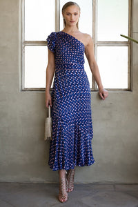 Sacha Drake VIOLA Maxi Dress in Indigo Pink Poppy