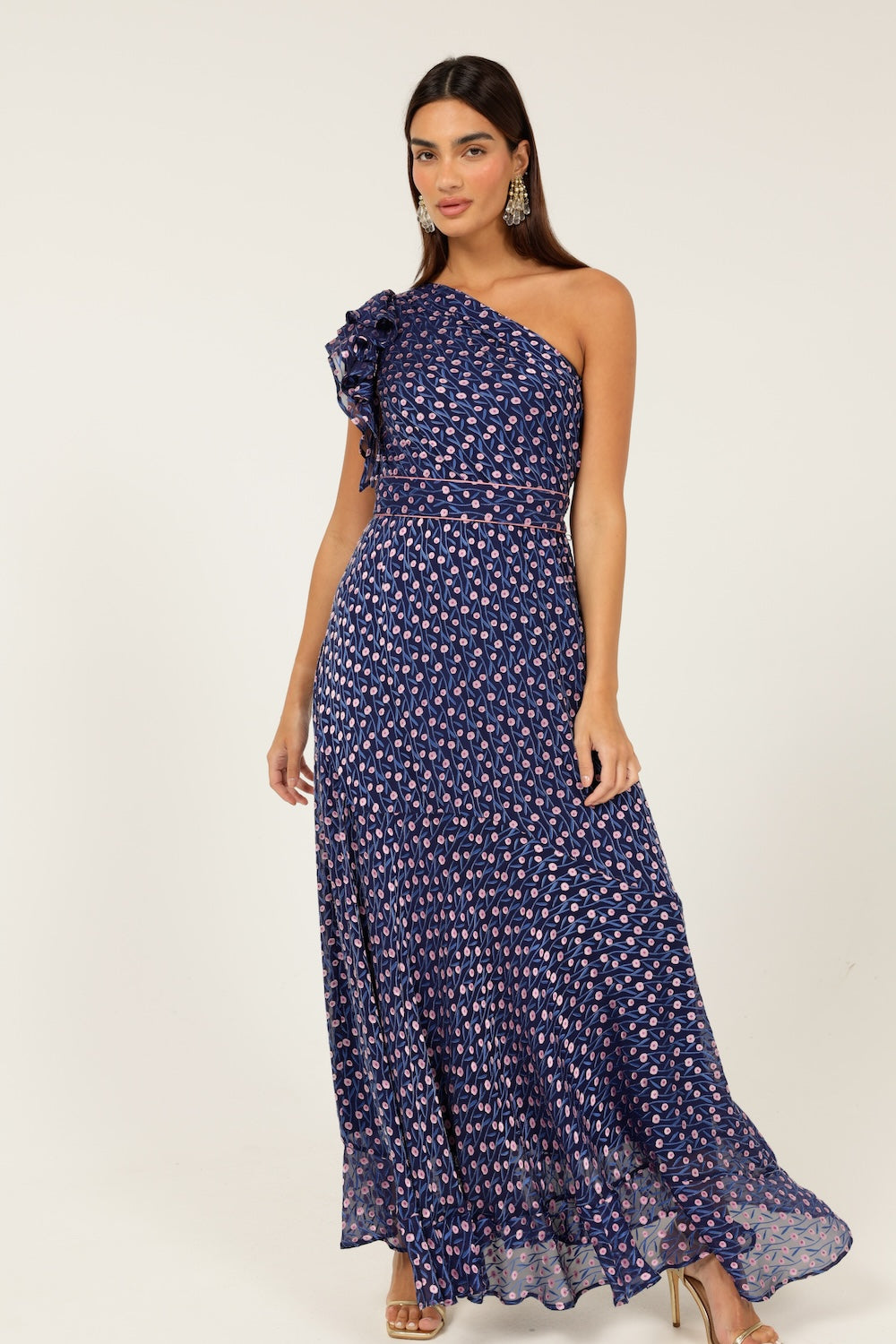 Sacha Drake VIOLA Maxi Dress in Indigo Pink Poppy