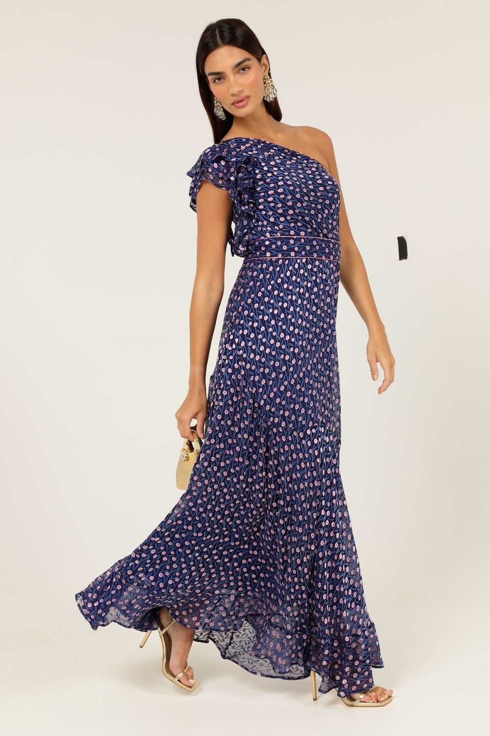 Sacha Drake VIOLA Maxi Dress in Indigo Pink Poppy