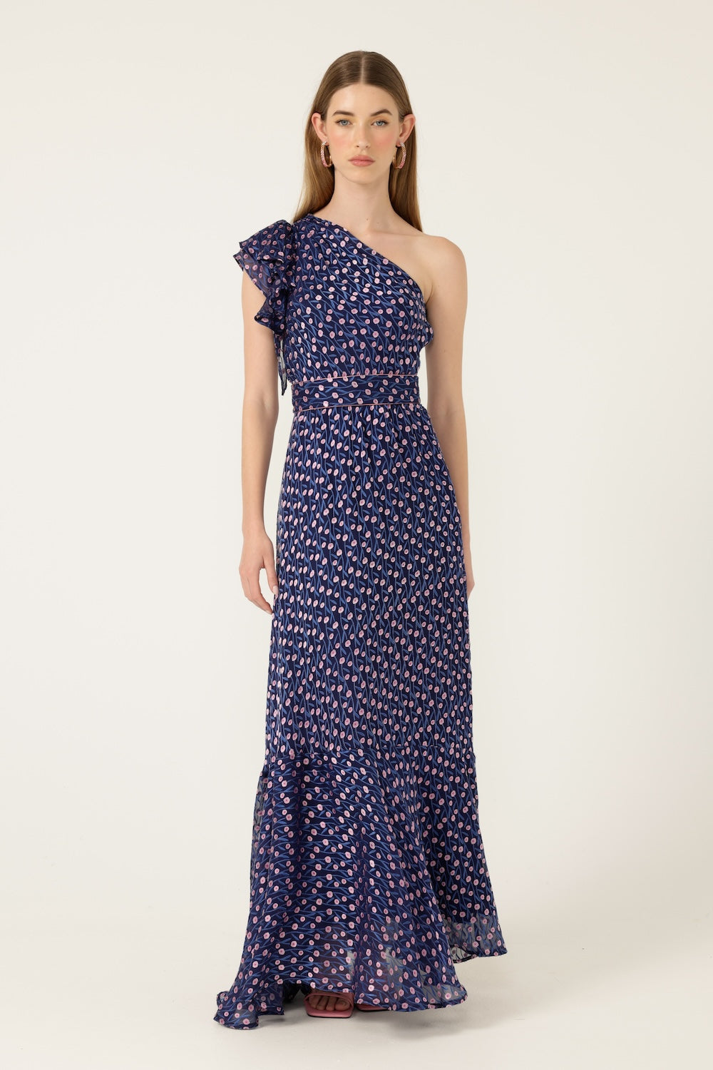 Sacha Drake VIOLA Maxi Dress in Indigo Pink Poppy