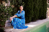 Sacha Drake WATER LILY Wrap Dress in Cobalt Jade Floral