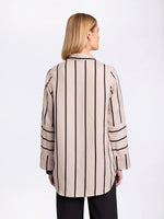 Marco Polo Spliced Stripe Shirt in Natural Stripe