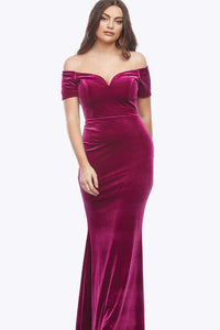 Zaliea Lush Velvet Gown in Mulberry Z0266