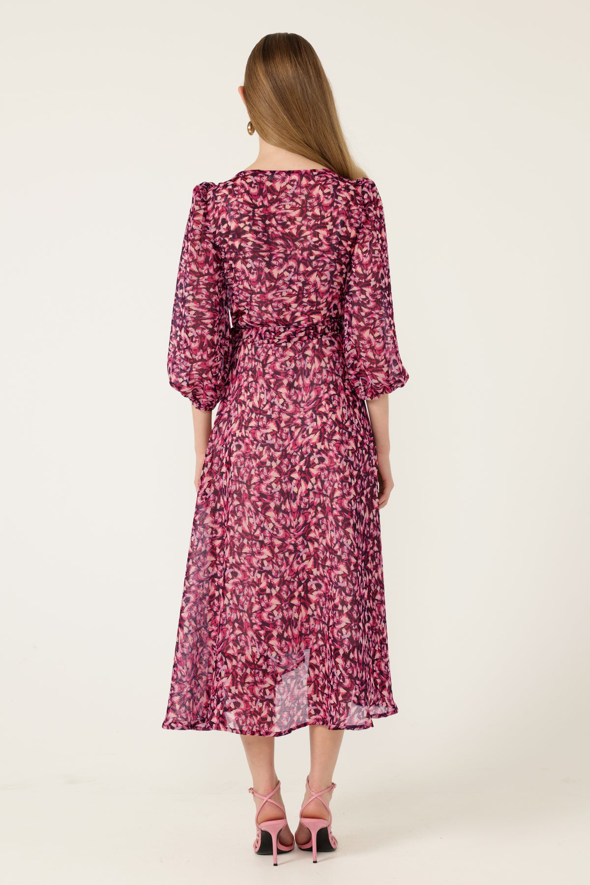 Sacha Drake ZORA Wrap Dress in Pink Lilac Feather