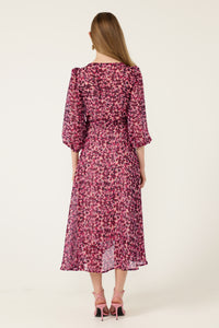 Sacha Drake ZORA Wrap Dress in Pink Lilac Feather