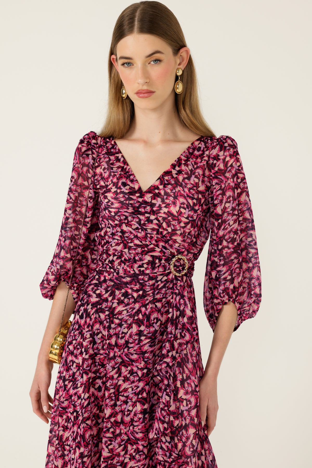 Sacha Drake ZORA Wrap Dress in Pink Lilac Feather