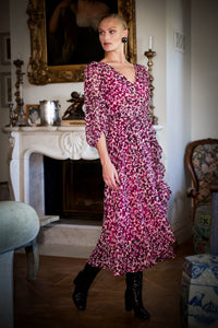 Sacha Drake ZORA Wrap Dress in Pink Lilac Feather