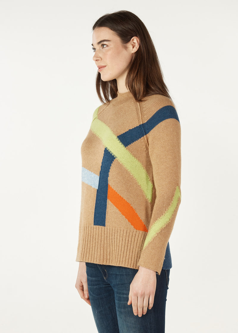 Zaket & Plover Road Map Jumper in Camel