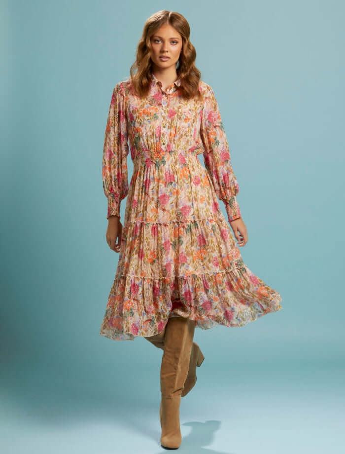 Fate & Becker Another Love Midi Shirt Dress in Vintage Floral