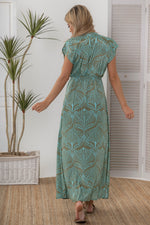 Cienna Aruba Short Sleeve Maxi in Green