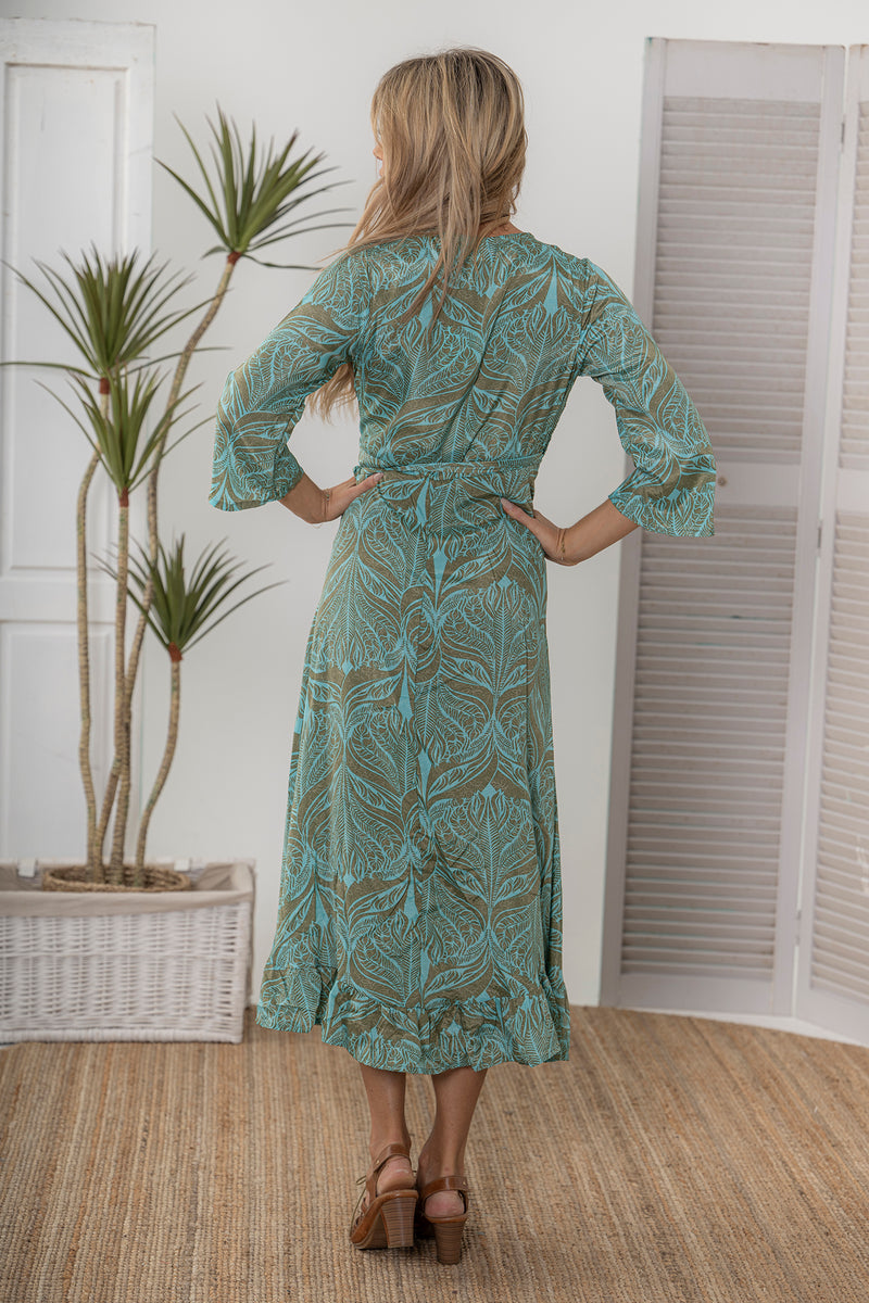 Cienna Aruba Wrap Dress in Green