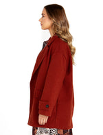 Sass Astra Boyfriend Coat in Brick