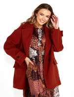 Sass Astra Boyfriend Coat in Brick