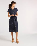 Yarra Trail Ladder Dress in Navy