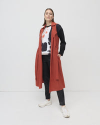 Marco Polo Belted Boiled Wool Vest in Copper