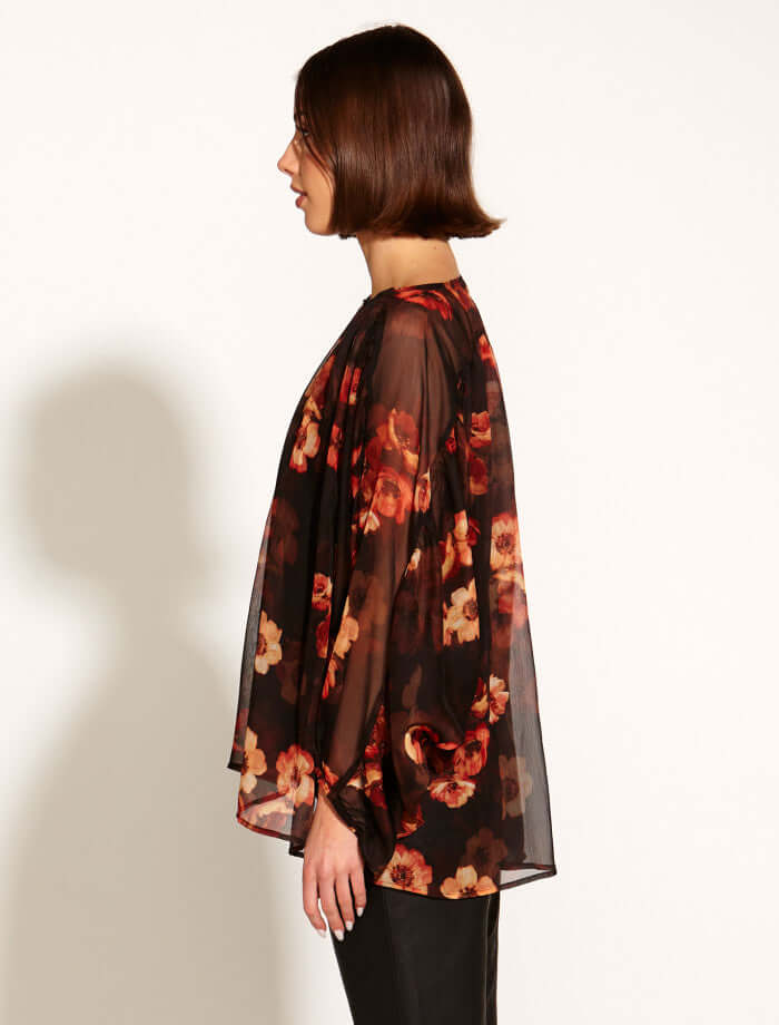 Fate & Becker Bloom Batwing Sleeve Shirt in Rose Dust Floral