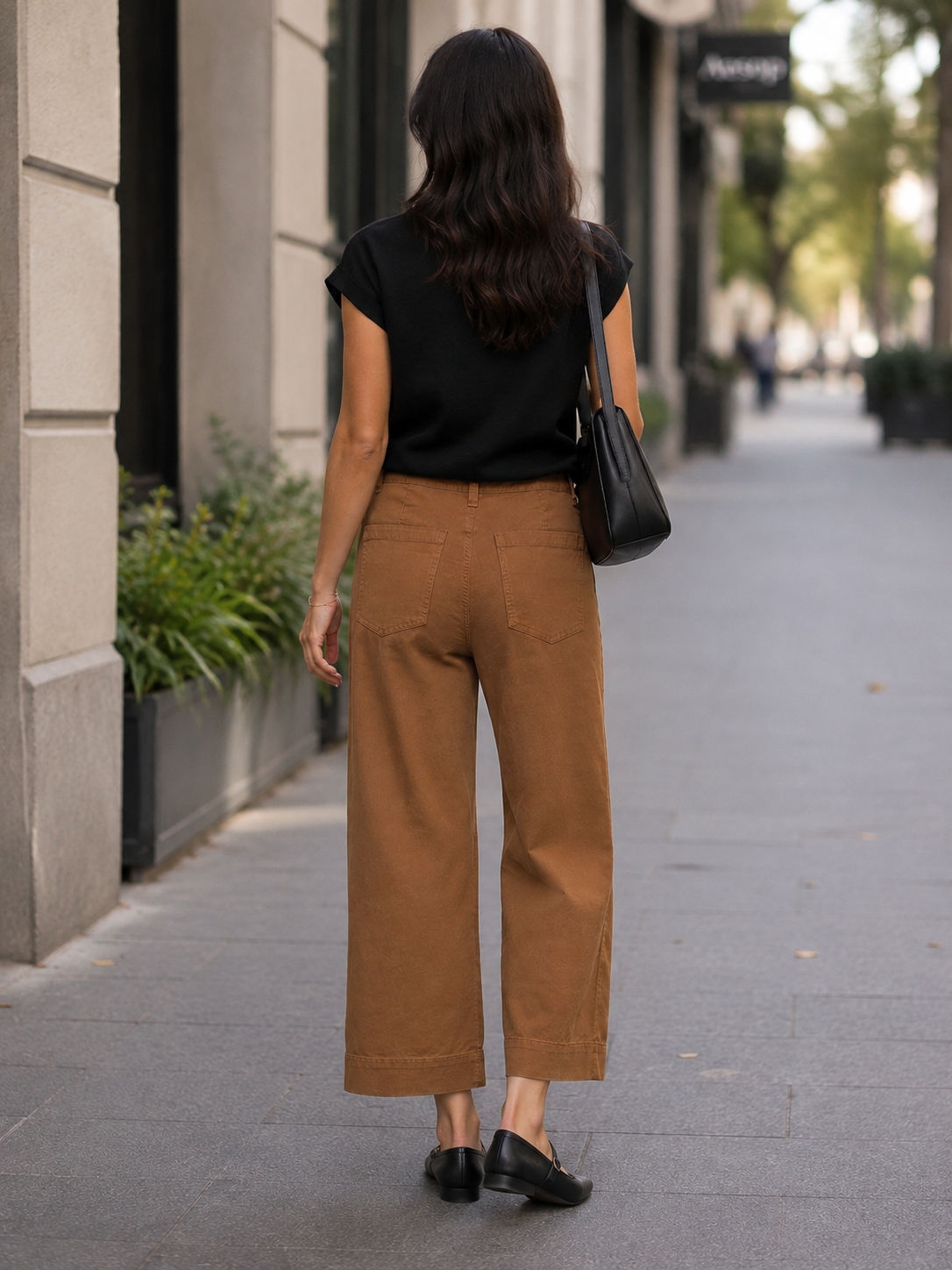 Liverpool High Rise Crop Wide Leg in Mocha Brown