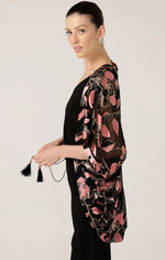 Sacha Drake Courtesan Kimono in Black Pink Floral