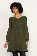 Caju Ribbed Knit Tunic Dress in Olive