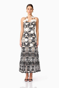 Elliatt Jolie Midi Dress in Black White