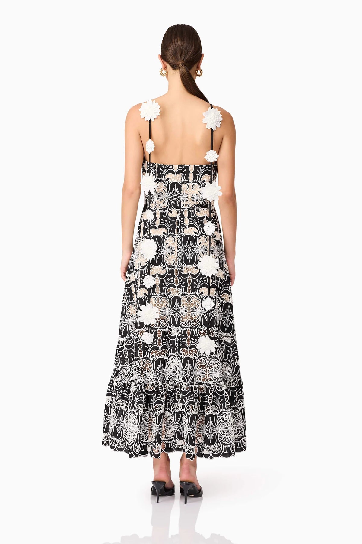 Elliatt Jolie Midi Dress in Black White