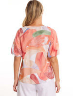 Marco Polo Elbow Top in Abstract Motion 44575