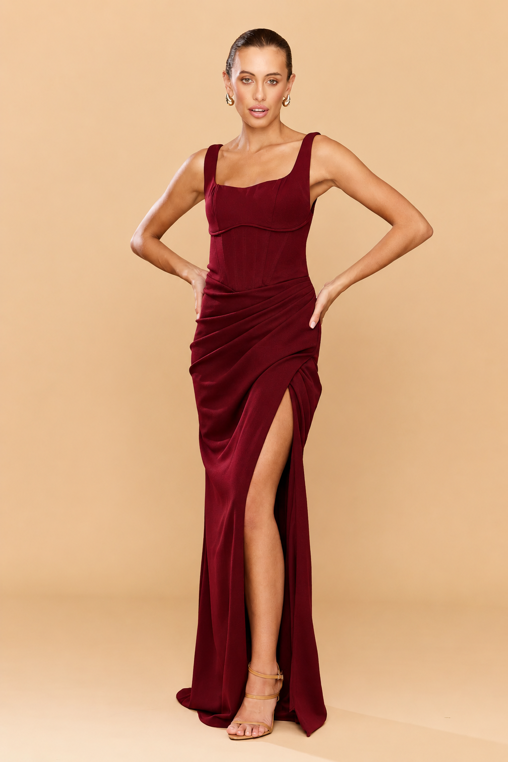 Catherine Ferraro Elena Gown in Dark Merlot