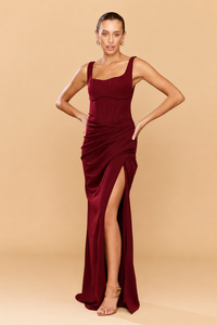 Catherine Ferraro Elena Gown in Dark Merlot