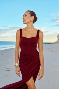 Catherine Ferraro Elena Gown in Dark Merlot