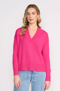 Foil Perfect Patch Sweater in Electric Fuchsia