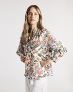 Yarra Trail Folk Art Top in Olive Floral