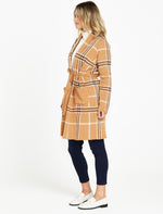 Betty Basics Hampshire Cardigan in Beige Plaid