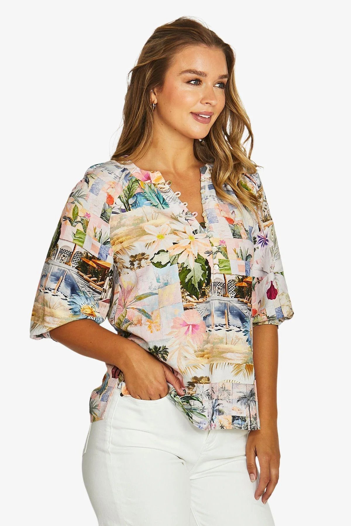 Jump POOLSIDE Button Top in Glamour