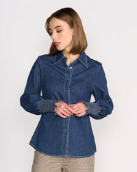 Knewe Ford Shirt in Dark Blue Denim
