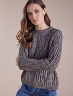 Marco Polo Cable Knit Sweater in Sage