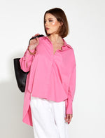 Fate & Becker Landline Oversized Shirt in Pink