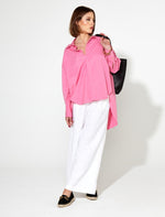 Fate & Becker Landline Oversized Shirt in Pink