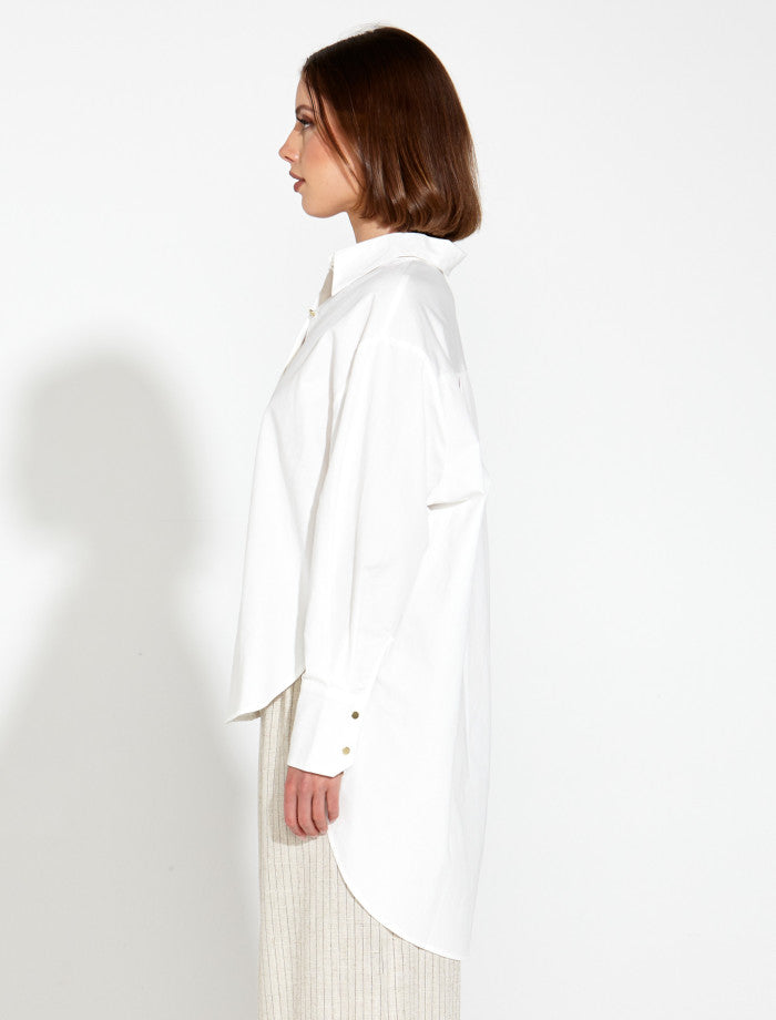 Fate & Becker Landline Oversized Shirt in White