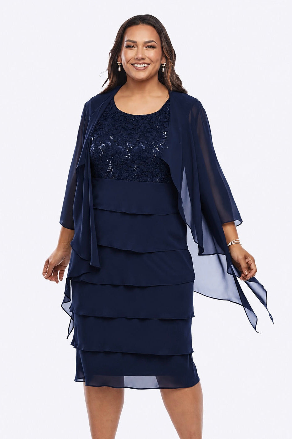 Layla Jones Layered Dress & Jacket in Midnight LJ0467