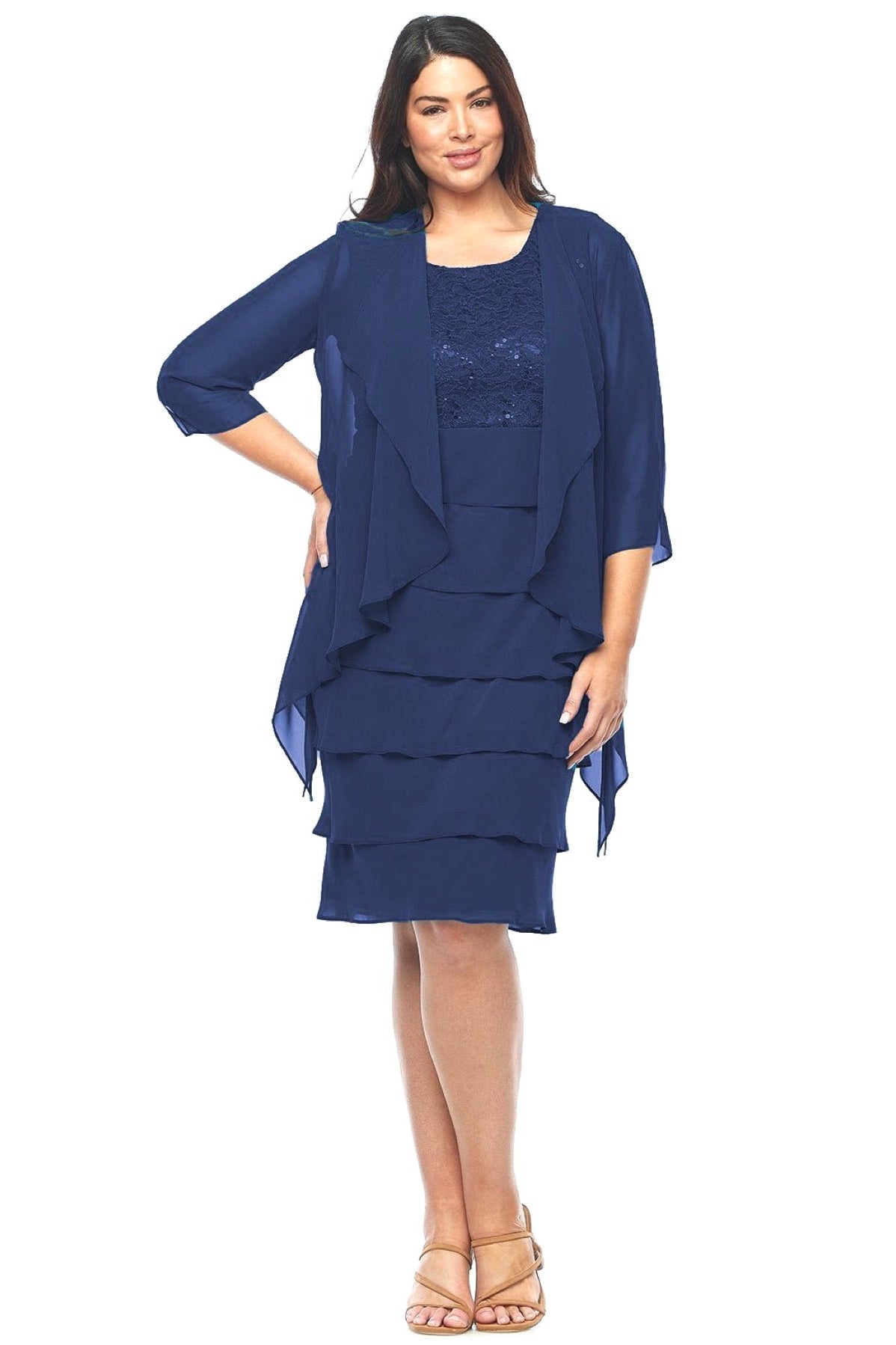 Layla Jones Layered Dress & Jacket in Midnight LJ0467