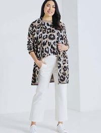 Marco Polo Longline Cardi in Brushed Animal