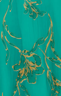 Sacha Drake LORELEI Wrap Midi Dress in Jade Gold Floral